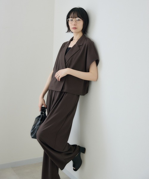 Paradise Picnic（パラダイスピクニック）の「cloche  カルゼ生地コンパクトジャケット（テーラードジャケット・レディース・ベージュ/ブラック/ブラウン・FREE）」の22枚目の写真