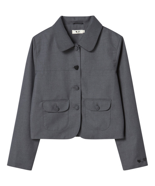 ROGIN N ROSIE(ロギンエンロージー)の「Heart Button Point Blazer Jacket Charcoal(テーラードジャケット・レディース・その他・FREE)」の5枚目の写真