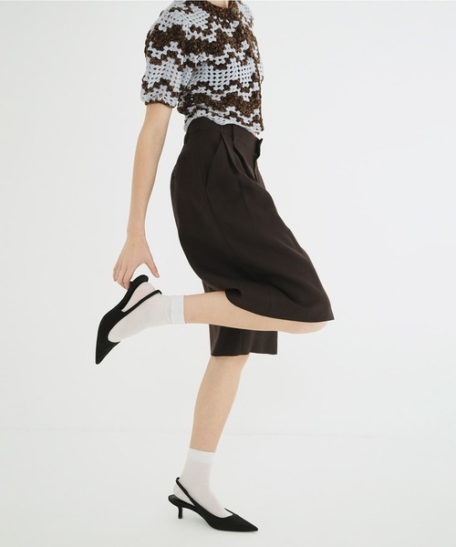 CLANE（クラネ）の「TENCEL HALF PANTS（その他パンツ・レディース・ブラウン/アイボリー・1）」の7枚目の写真