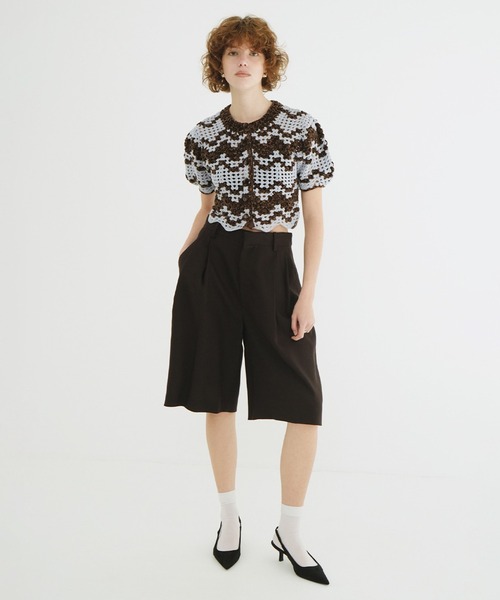 CLANE（クラネ）の「TENCEL HALF PANTS（その他パンツ・レディース・ブラウン/アイボリー・1）」の5枚目の写真