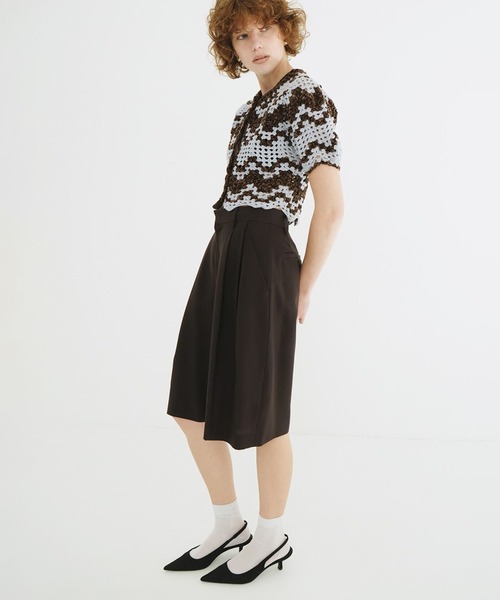 CLANE（クラネ）の「TENCEL HALF PANTS（その他パンツ・レディース・ブラウン/アイボリー・1）」の8枚目の写真