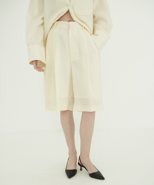 CLANE（クラネ）の「TENCEL HALF PANTS（その他パンツ・レディース・ブラウン/アイボリー・1）」の13枚目の写真