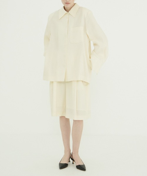 CLANE（クラネ）の「TENCEL HALF PANTS（その他パンツ・レディース・ブラウン/アイボリー・1）」の11枚目の写真