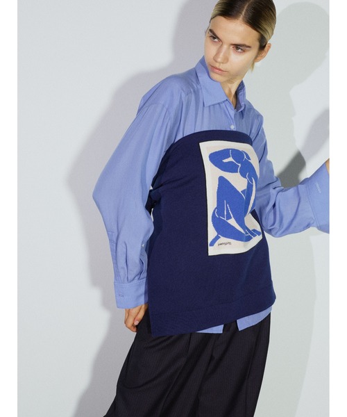 emmi（エミ）の「【ONLINE限定カラーあり】ベーシックシャツ（シャツ/ブラウス・レディース・ピンク/ブルー/イエロー/ダークネイビー/オフホワイト・F）」の8枚目の写真