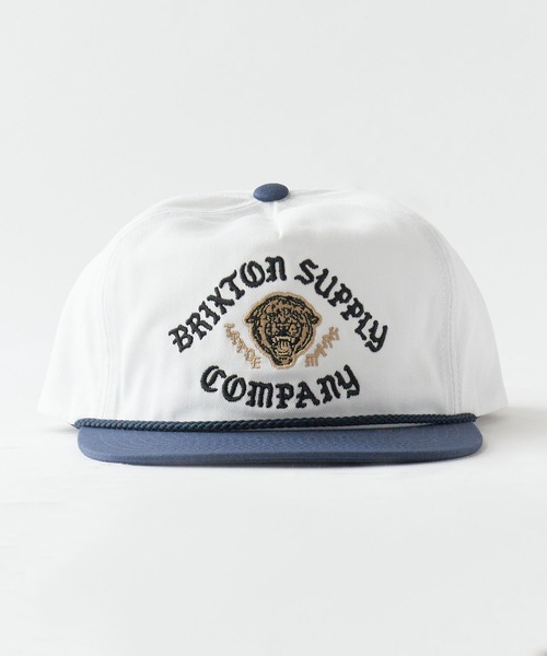 BRIXTON(ブリクストン)の「BRIXTON/ブリクストン MORADO MP SNAPBACK タイガー刺繍 ミディアムプロファイル フラットバイザー 6Pキャップ スナップバック ストリートメンズ 2026年 夏 夏服(キャップ・メンズ・ホワイト/ブラック・ONE SIZE)」の1枚目の写真