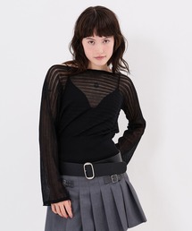 ピンストライプ ティアード ショートパンツ TINA：JOJUN（その他パンツ