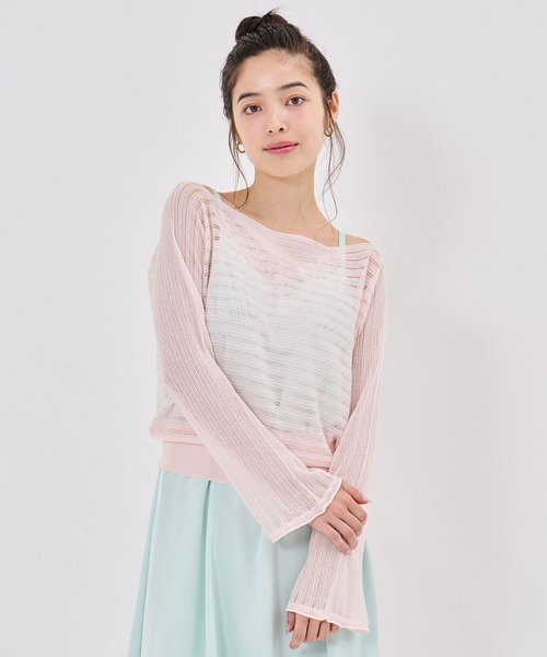 TINA:JOJUN(ティーナジョジュン)の「ドルマン シアーニット プルオーバー TINA:JOJUN(ニット/セーター・レディース・ブラック/ベビーピンク/ブルーグレー・M)」の5枚目の写真