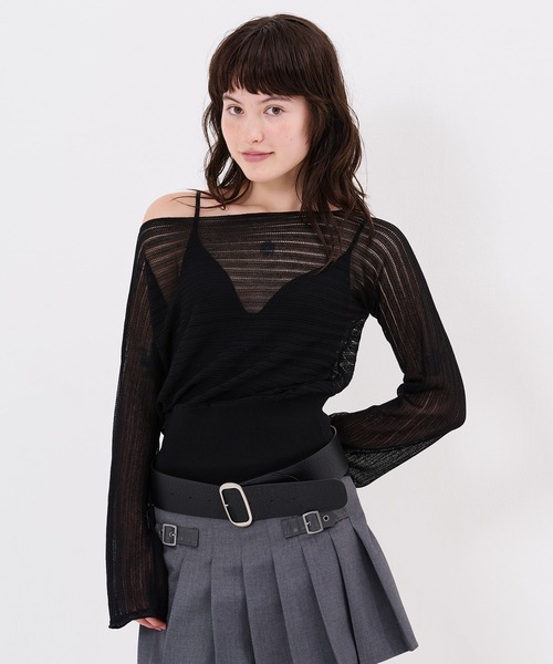 TINA:JOJUN(ティーナジョジュン)の「ドルマン シアーニット プルオーバー TINA:JOJUN(ニット/セーター・レディース・ブラック/ベビーピンク/ブルーグレー・M)」の16枚目の写真