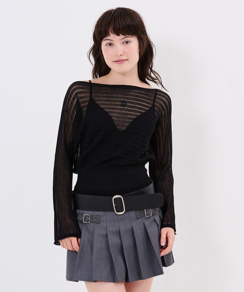 TINA:JOJUN(ティーナジョジュン)の「ドルマン シアーニット プルオーバー TINA:JOJUN(ニット/セーター・レディース・ブラック/ベビーピンク/ブルーグレー・M)」の19枚目の写真