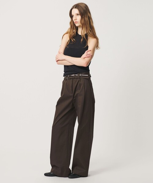 ATTISESSION(アティセッション)の「<ATTISESSION>ベルト2タック ストレートパンツ(チノパンツ・レディース・ダークブラウン/ブラック・36/38)」の2枚目の写真
