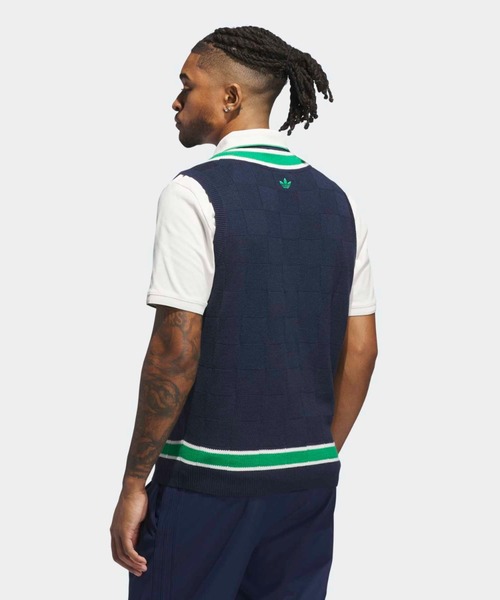 adidas(アディダス)の「オリジナルスゴルフ Originals ニット ベスト【adidas Golf/アディダスゴルフ】(ベスト・メンズ・ネイビー・XX-LARGE/3XL/LARGE/MEDIUM/SMALL/X-LARGE)」の2枚目の写真