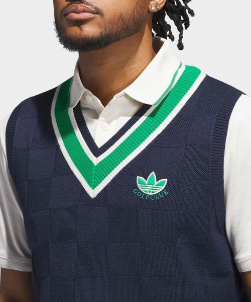 adidas(アディダス)の「オリジナルスゴルフ Originals ニット ベスト【adidas Golf/アディダスゴルフ】(ベスト・メンズ・ネイビー・XX-LARGE/3XL/LARGE/MEDIUM/SMALL/X-LARGE)」の5枚目の写真