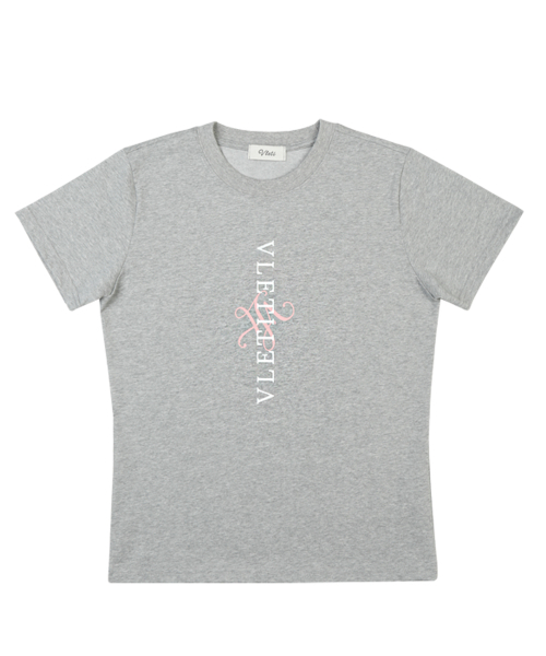 VLETI(ブレッティ)の「Signature Logo Cotton T-shirt (gray)(Tシャツ/カットソー・レディース・グレー・FREE)」の2枚目の写真