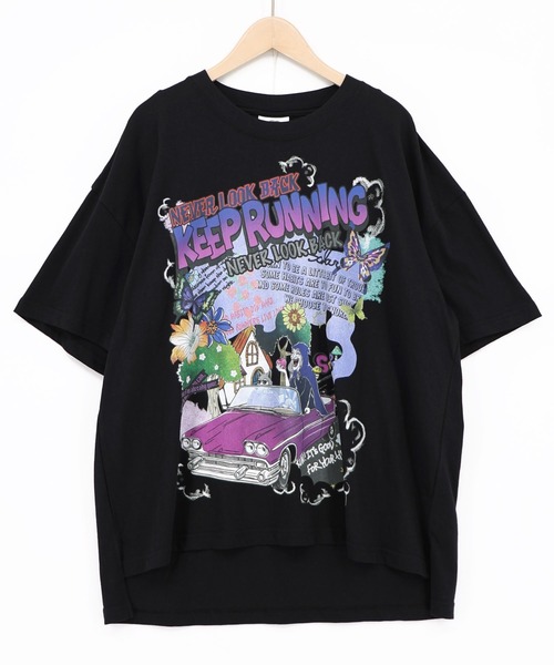 ScoLar(スカラー)の「162734:ダークメルヘン柄Tシャツ(Tシャツ/カットソー・レディース・ホワイト/ブラック/ネイビー/グリーン・M)」の18枚目の写真