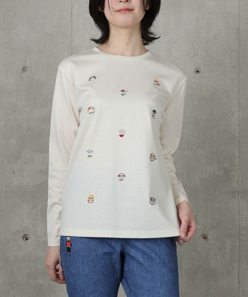 STUDIO PICONE（スタジオピッコーネ）の「コットン100％カラフル刺繍プルオーバー（Tシャツ/カットソー・レディース・ホワイト/ブラック・M/L/LL）」の9枚目の写真