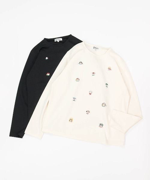 STUDIO PICONE（スタジオピッコーネ）の「コットン100％カラフル刺繍プルオーバー（Tシャツ/カットソー・レディース・ホワイト/ブラック・M/L/LL）」の22枚目の写真