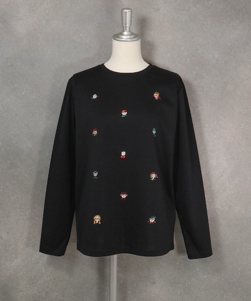 STUDIO PICONE（スタジオピッコーネ）の「コットン100％カラフル刺繍プルオーバー（Tシャツ/カットソー・レディース・ホワイト/ブラック・M/L/LL）」の13枚目の写真
