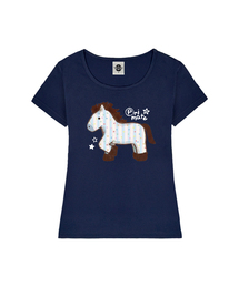 BLUE PONY レディース Uネックスリムフィット半袖Tシャツ 6 COLORS