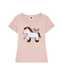 BLUE PONY レディース Uネックスリムフィット半袖Tシャツ 6 COLORS