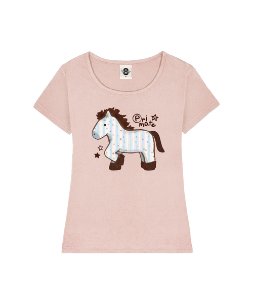 PRIMATE（プライメイト）の「BLUE PONY レディース Uネックスリムフィット半袖Tシャツ 6 COLORS（Tシャツ/カットソー・レディース・ネイビー/ホワイト/ミント/ブラック/ピンク/ミックスグレー・MEDIUM/SMALL）」の6枚目の写真