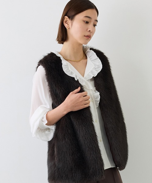 ROPE'(ロペ)の「エンブロイダリーフリルブラウス(シャツ/ブラウス・レディース・ホワイト/ブラック・38)」の13枚目の写真
