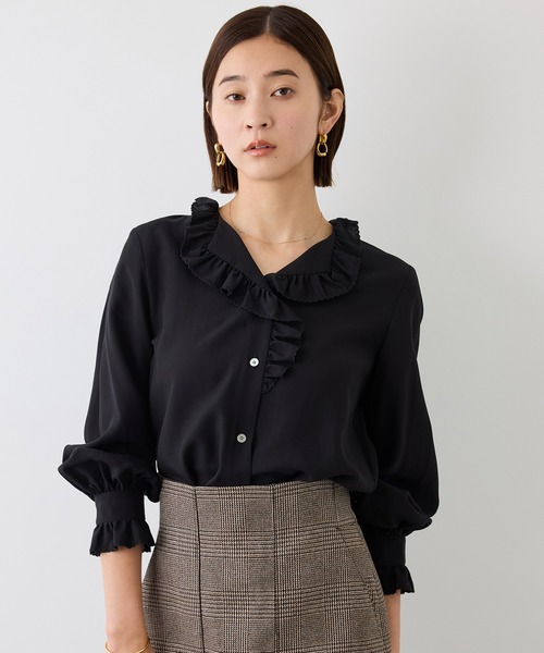 ROPE'(ロペ)の「エンブロイダリーフリルブラウス(シャツ/ブラウス・レディース・ホワイト/ブラック・38)」の16枚目の写真