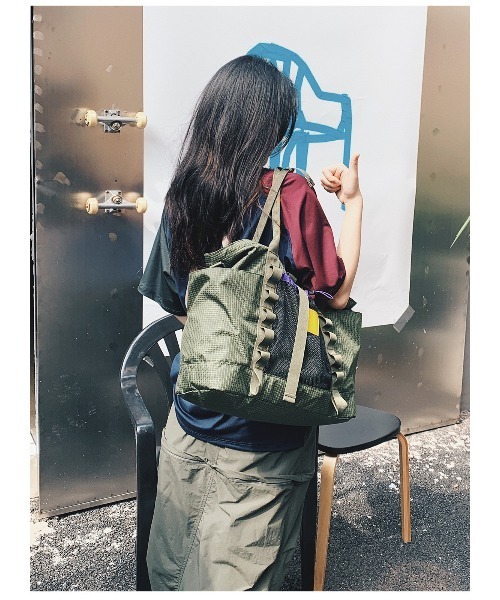 OFFWINTER(オフウィンター)の「【OFFWINTER】 アウトドア配色切替 多機能トートバッグ(魔女×航空シリーズ)(トートバッグ・メンズ・グリーン/グレー・FREE)」の8枚目の写真