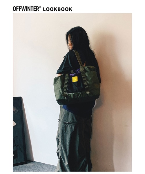 OFFWINTER(オフウィンター)の「【OFFWINTER】 アウトドア配色切替 多機能トートバッグ(魔女×航空シリーズ)(トートバッグ・メンズ・グリーン/グレー・FREE)」の11枚目の写真