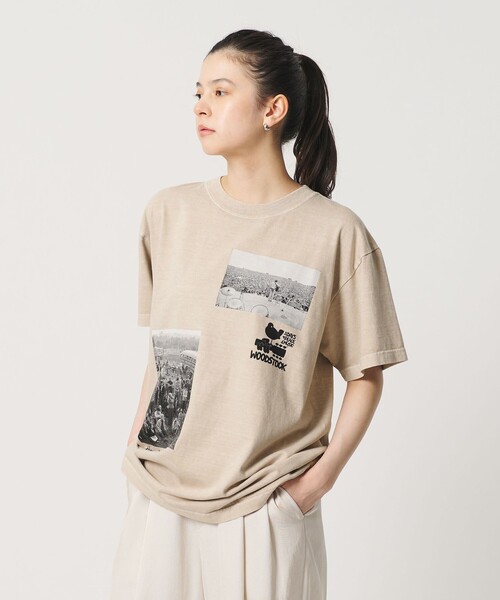 GOOD ROCK SPEED(グッドロックスピード)の「【別注】<GOOD ROCK SPEED>WOOD STOCK プリント Tシャツ(Tシャツ/カットソー・レディース・ベージュ/ブラウン系・FREE)」の2枚目の写真