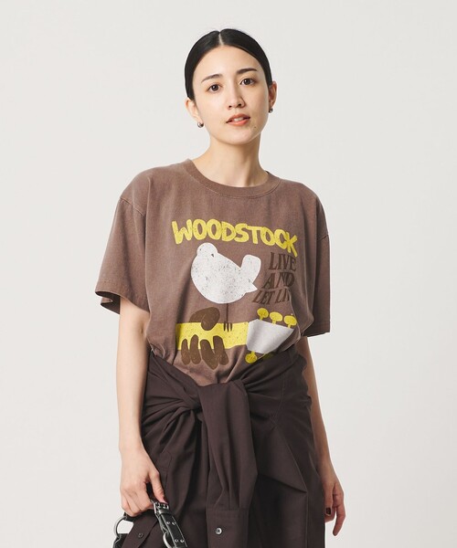 GOOD ROCK SPEED(グッドロックスピード)の「【別注】<GOOD ROCK SPEED>WOOD STOCK プリント Tシャツ(Tシャツ/カットソー・レディース・ベージュ/ブラウン系・FREE)」の3枚目の写真