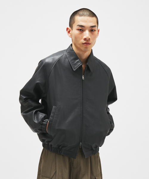 JOURNAL STANDARD（ジャーナルスタンダード）の「ライト シープ レザー ブルゾン（ライダースジャケット・メンズ・ボルドー/ブラック/チャコールグレー・MEDIUM/LARGE）」の12枚目の写真