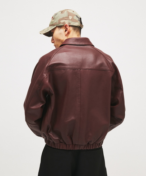 JOURNAL STANDARD(ジャーナルスタンダード)の「ライト シープレザー ブルゾン(ライダースジャケット・メンズ・ボルドー/ブラック/チャコールグレー・MEDIUM/LARGE)」の12枚目の写真