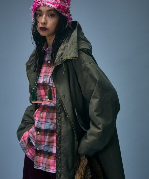 GEVS.(ジェイヴィス)の「ワイドシルエットチェックシャツ<大きいサイズ有>GEVS.(シャツ/ブラウス・レディース・ピンク系/イエロー系・5L/4L/3L/LL/L/M)」の12枚目の写真