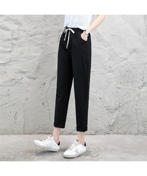 Carpe Diem（カルペディエム）の「綿麻ロールアップストレートパンツ（その他パンツ・レディース・ブラック・XL/L/S/M/XXL）」の2枚目の写真