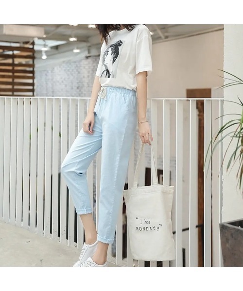 Carpe Diem（カルペディエム）の「綿麻ロールアップストレートパンツ（その他パンツ・レディース・ブラック・XL/L/S/M/XXL）」の7枚目の写真