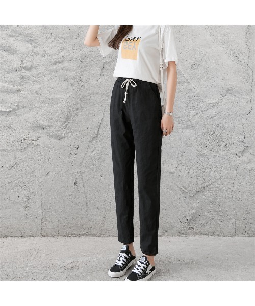 Carpe Diem（カルペディエム）の「綿麻ロールアップストレートパンツ（その他パンツ・レディース・ブラック・XL/L/S/M/XXL）」の13枚目の写真