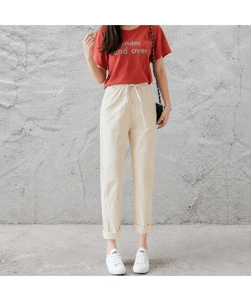 Carpe Diem（カルペディエム）の「綿麻ロールアップストレートパンツ（その他パンツ・レディース・ブラック・XL/L/S/M/XXL）」の14枚目の写真