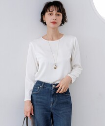 23区 | サテン ロングスリーブ Tシャツ(Tシャツ/カットソー)