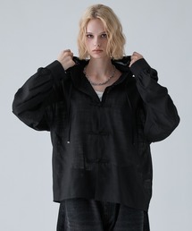 VELNUS（ベルナス）の「【VELNUS】Chinese Button Design Sheer Hooded Shirt Parka/チャイナボタンデザイン シアーフードシャツパーカー（シャツ/ブラウス・メンズ）」