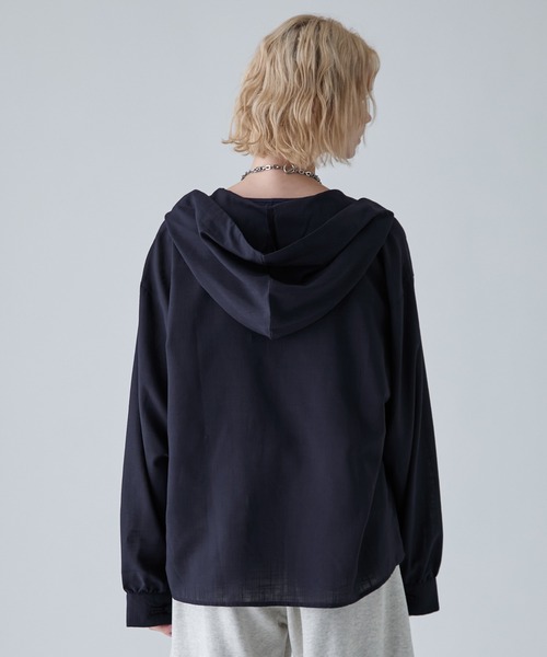VELNUS(ベルナス)の「【VELNUS】Chinese Button Design Sheer Hooded Shirt Parka/チャイナボタンデザイン シアーフードシャツパーカー(シャツ/ブラウス・メンズ・ネイビー/ブラック・M/S/L)」の18枚目の写真