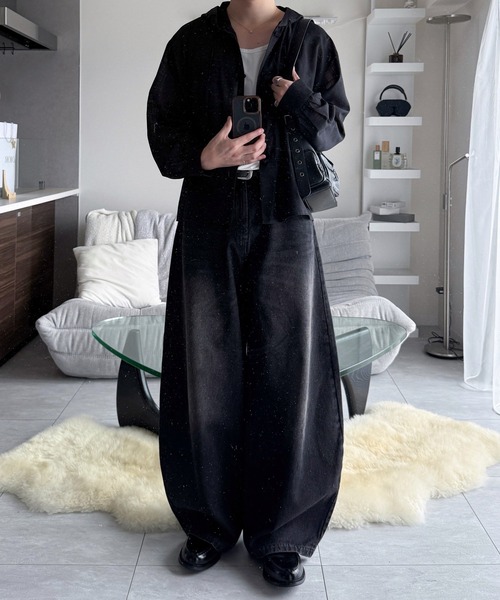 VELNUS(ベルナス)の「【VELNUS】Chinese Button Design Sheer Hooded Shirt Parka/チャイナボタンデザイン シアーフードシャツパーカー(シャツ/ブラウス・メンズ・ネイビー/ブラック・M/S/L)」の9枚目の写真
