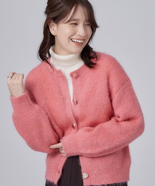 SHOO・LA・RUE(シューラルー)の「【S-LL】ゆるもこ シャギーニットカーディガン(カーディガン/ボレロ・レディース・イエロー/ブルー/ナチュラル/チャコールグレー/ピンク系・03/02)」の5枚目の写真