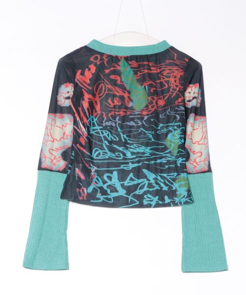 almo(アルモ)の「【Bls】 【ZL】【Bling Leads】クレリックプリント シアートップス(BL)(Tシャツ/カットソー・レディース・ブルー・FREE)」の6枚目の写真