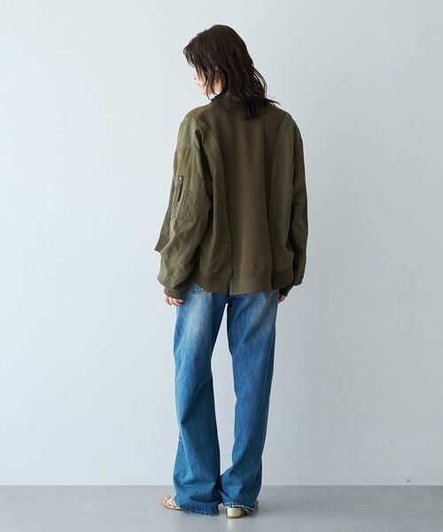Editt by YECCA VECCA(エディットバイイェッカヴェッカ)の「異素材切替MA-1風ブルゾン(ブルゾン・レディース・カーキ/ブラック・FREE)」の21枚目の写真