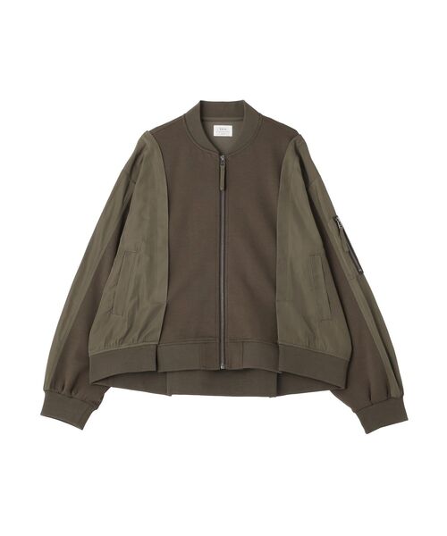 Editt by YECCA VECCA(エディットバイイェッカヴェッカ)の「異素材切替MA-1風ブルゾン(ブルゾン・レディース・カーキ/ブラック・FREE)」の22枚目の写真