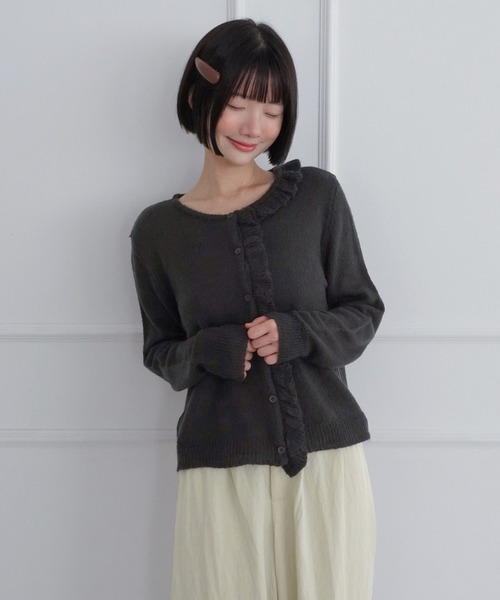 by muni:r(バイ ムニール)の「デューン ラッフル ウエスト コットンパンツ/2026 AW COLLECTION(その他パンツ・レディース・ベージュ/ブラック・SMALL/MEDIUM)」の9枚目の写真