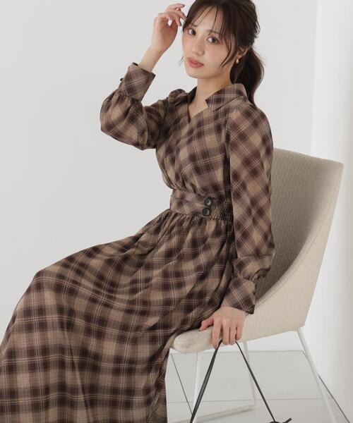PROPORTION BODY DRESSING(プロポーションボディドレッシング)の「オータムチェックワンピース / 1216240002(ワンピース・レディース・ブラウン/ブラック・MEDIUM/P/S)」の2枚目の写真
