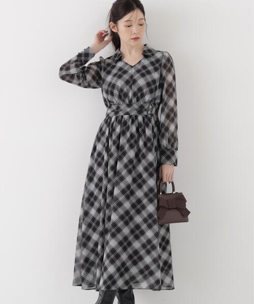 PROPORTION BODY DRESSING(プロポーションボディドレッシング)の「オータムチェックワンピース / 1216240002(ワンピース・レディース・ブラウン/ブラック・MEDIUM/P/S)」の1枚目の写真