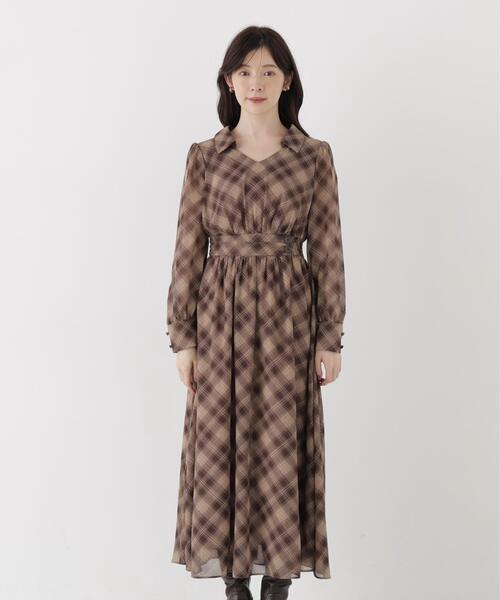 PROPORTION BODY DRESSING(プロポーションボディドレッシング)の「オータムチェックワンピース / 1216240002(ワンピース・レディース・ブラウン/ブラック・MEDIUM/P/S)」の10枚目の写真