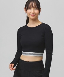 ニューエラ NEW ERA WS LS CROPPED RIB TEE JAQ TAPE BLK